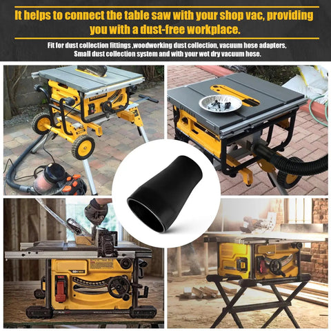 Table Saw Vacuum Adapter Universal Dust Collection Attachment For Connecting Shop Vac Hose To Table Saw Outlets Fits Most Saws Easy Install No Fuss Durable Build Keeps Your Shop Clean