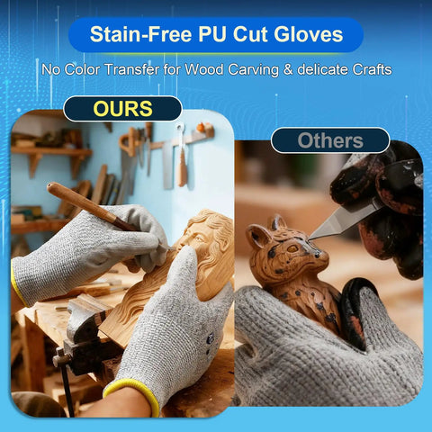 Cut Resistant Work Gloves For Men And Women ANSI A5 EN388 Level 4 Breathable PU Coated Grey Non Marking Built To Take On Gardening Fishing Automotive Construction And Woodworking Small Size