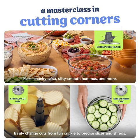 5 In 1 Kitchen Prep And Storage Bowl System Featuring Crinkle Slice And Shred Blades For Real Deal Meal Prep And Hosting Like A Champ With Secure Snap Lids, showcasing meal prep bowls with various food preparations.