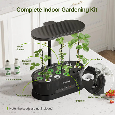 Hydroponic Growing System With Removable Water Tank 36W Dimmable Full Spectrum LED Grow Light 12 Pod Indoor Herb Garden