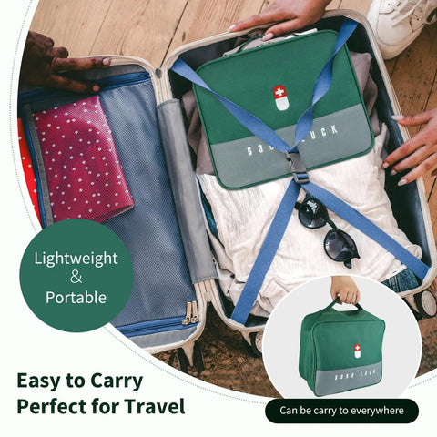 Grab And Go Empty First Aid Bag For Outdoor Use, waterproof 600D Oxford cloth organizer in luggage, green portable design