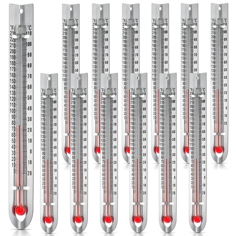 24 Pcs V Shaped Dual Scale Mercury Free Lab Thermometers For Classrooms And Home Science Kits, metal shell, red indicator