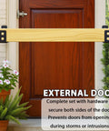 Heavy Duty 2x4 Door Barricade Brackets Kit With Screws And Anchors for home entry installed on wooden door.