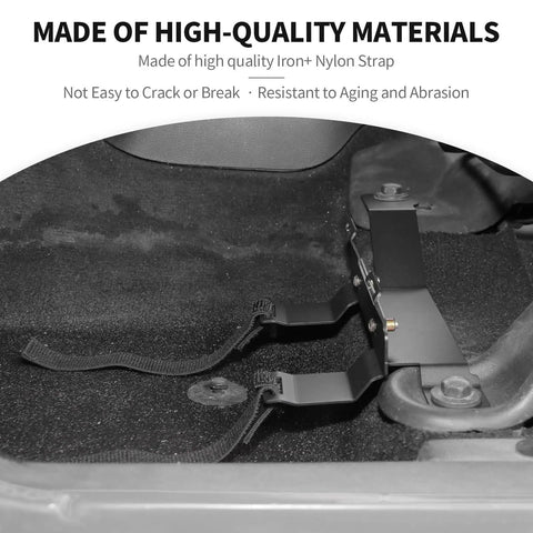 Under Front Seat Fire Extinguisher Bracket For Jeep Wrangler JK 2007 2017 Left Side Mount Heavy Duty Metal Holder With Nylon Strap