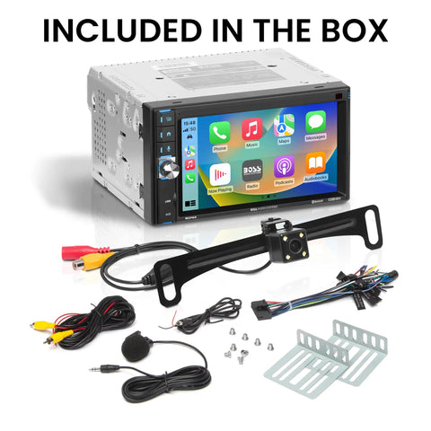 BCP62 RC Car Stereo with Apple CarPlay and Bluetooth 6.2 Inch Capacitive Touchscreen with accessories included