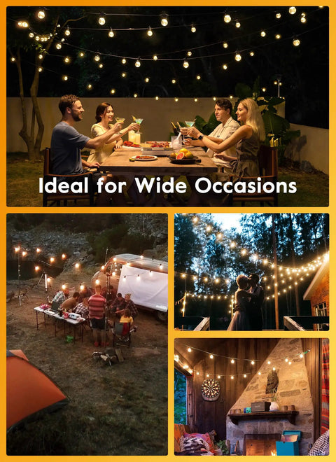 Outdoor events with G40 LED Replacement Bulbs 10 Pack Clear Globe Light Bulbs Fits E12 Candelabra Base Sockets 1.5 Inch Dimmable Edison Style