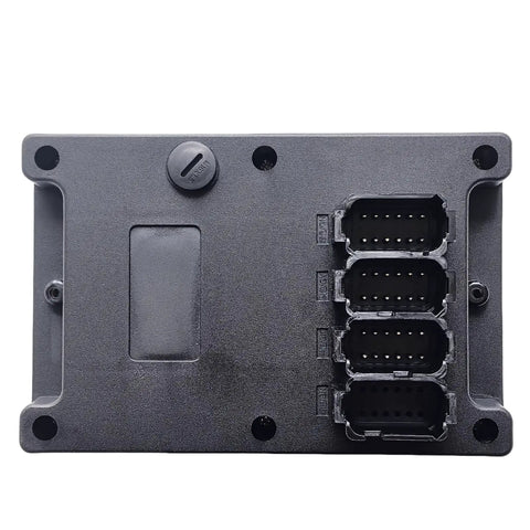 Top Shelf Aftermarket Ground Control Box Swap Compatible With Genie Gen 6 Scissor Lifts Part 137692GT showing back panel with connectors.