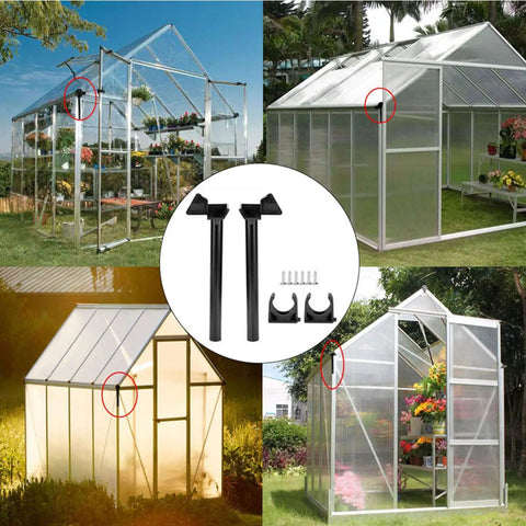 Compact Greenhouse Gutter Down Pipe Kit For Rainwater Drainage In PVC Aluminum System With Bracket Easy No Fuss Install Black Finish Perfect For Small Greenhouses And DIY Drainage Upgrades