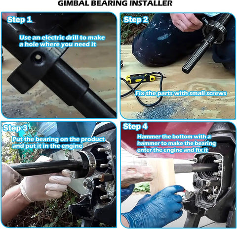 Gimbal Bearing Installer And Engine Alignment Tools Set Pro Grade For Mercruiser OMC Yamaha Bravo Alpha Sterndrive 89 92 in use