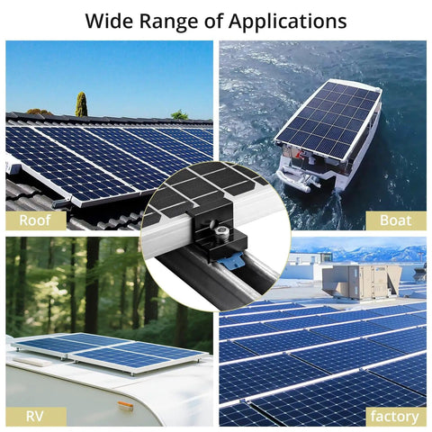 20 Pcs Solar Panel End Clamps For Standard Unistrut Heavy Duty Aluminum Mounting Brackets 30mm 35mm With Nuts Bolts