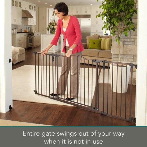Hardware Mounted Pet Passage Gate With One Hand Door And Double Locking System installed in a living room entryway.