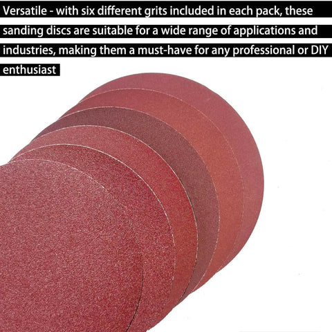 5 Inch PSA Sanding Discs Set With 60 Pieces Ten Each Of 80 100 120 180 240 And 400 Grit Self Adhesive Sticky Back For DA Sander