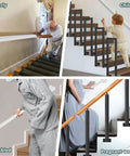 Adjustable Railing Kit With Quick Setup And Top Shelf Safety For Indoor Outdoor Stairs Hallways And Decks featuring usage by elderly, children, disabled and pregnant women.
