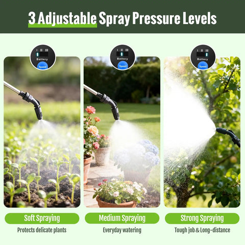 Powerful Battery Powered Sprayer 2 Gallon Electric Weed Sprayer With 3 Adjustable Spray Pressures in garden use