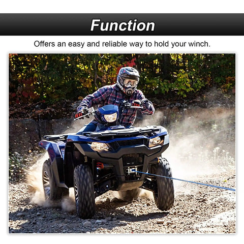 ATV with ATV Winch Mounting Bracket With Four Seven Eighths Inch Roller Fairlead Cable Guide For 2000 To 3500 Lbs Winches