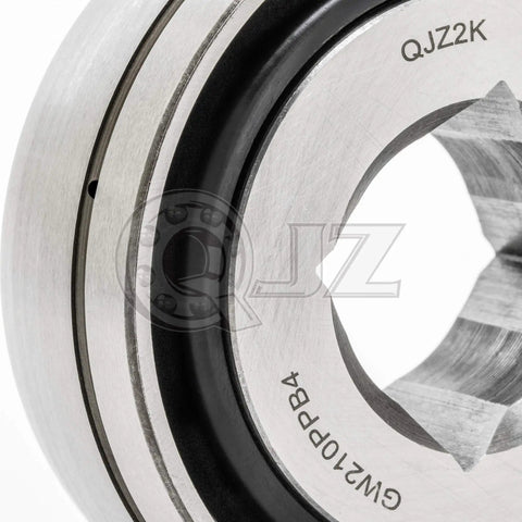 Pro Grade Agricultural Bearing 1 1/8 Square Bore 3 543 Outside Diameter close-up showing seal and grooves for relubrication.