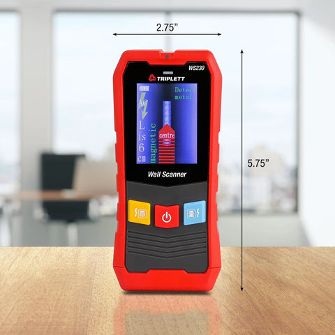 Slick Professional Grade Digital Wall Scanner With Vibrant Color Screen Dead On Stud Locator And Live Electrical Wire Detector, 2.75 x 5.75 inches.