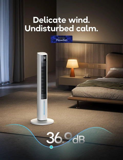 Windowless Portable Evaporative Cooler With 1 Gal Tank And 4 Ice Packs 12 Hour Timer 60 Degree Oscillation in bedroom