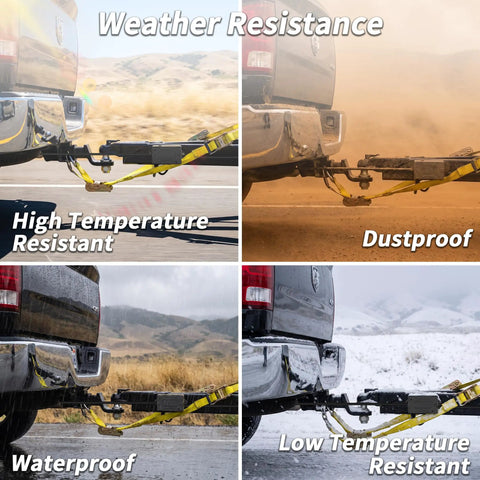 Road Ready 8 Foot 7 Way Trailer Wiring Harness Kit With Color Coded Junction Box Heavy Duty Automotive Connector showcasing weather resistance features.
