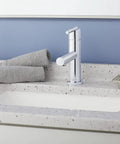 Parma Single Handle Lavatory Faucet With Metal Touch Down Drain, Drip Free Ceramic Disc Valve For Smooth Turning in modern bathroom.
