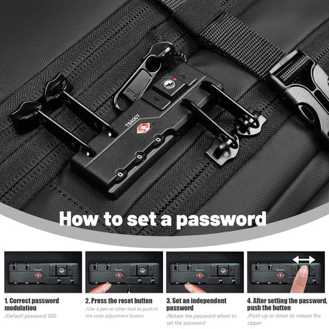 TSA lock instructions on vacuum seal carry-on luggage