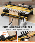 Professional Dovetail Jig 12 Inch Width With Router Bit Half Blind Template showing press handle and adjustable clamping features.