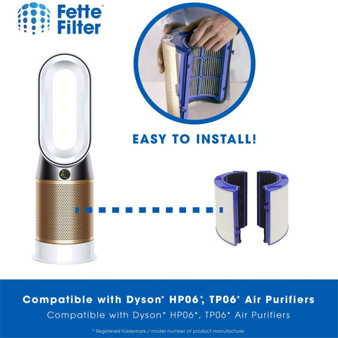 Premium 2 Pack Air Purifier Filter Replacement For HP06 HP09 TP06 TP07 TP09 PH01 PH02 PH03 PH04 HP07 TP07 installation guide