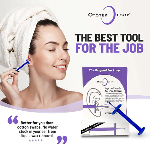 Easy Ear Wax Removal Scoop That Pulls Wax Out Not Pushes It In Guard Lets The Loop Stay Safe From Ear Drum So No Pain Fast Clean In Seconds Reusable Plastic Ear Care Tool In Colorful Options For Quick Mess Free Ear Cleaning, blue guarded ear loop with packaged box