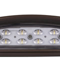 Close-up of Bronze Outdoor LED Full Cutoff Emergency Wall Pack With Photocell 5000K Daylight 90 Minute NiCad Battery