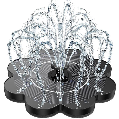 Flower Shape Glass Solar Fountain Pump 3.5W No Battery With 7 Nozzles And 4 Fixer Rods For Bird Bath Outdoor Garden Water Feature