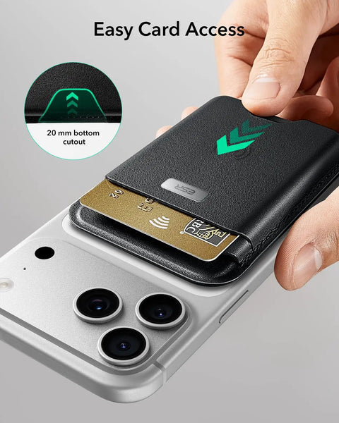 MagSafe Wallet With Full Find My Tracking Real Time Location Sound Alerts Left Behind Notifications RFID Blocking in use