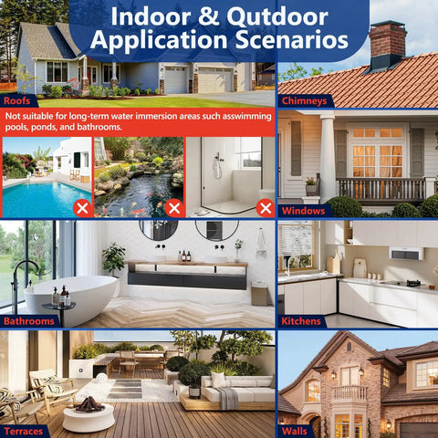 Indoor and outdoor scenarios for Legit Invisible Waterproof Sealant That Blocks Every Leak On Roofs Walls Windows And Showers With A Clear Water Base Shield Built For Heavy Duty Use Indoors And Outdoors.