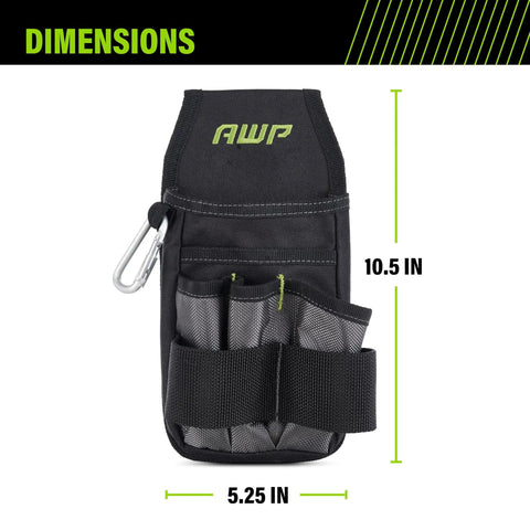 Pro Grade Tool Pouch With Seven Pockets For Electricians Rugged Multi Pocket Organizer For Quick Tool Access Black 10.5 x 5.25 in