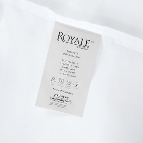 Care instructions label for Super Soft Double Brushed Microfiber Full Flat Sheet Only Wrinkle Free Stain Resistant Hotel Quality Top Sheet For Your Full Size Bed In White Super Cozy Breathable 81 By 96 Inches.