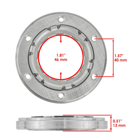 Heavy Duty Starter Clutch Gear Kit For Suzuki QuadRacer LT-R450 showing precise dimensions of 1.81" and 1.57" for fitment.