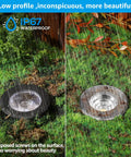 Image of 12 Pack 7W LED Landscape Well Lights, 720LM, 12-24V AC/DC Low Voltage, CRI90, IP67 Waterproof Inground Outdoor Lights in grass