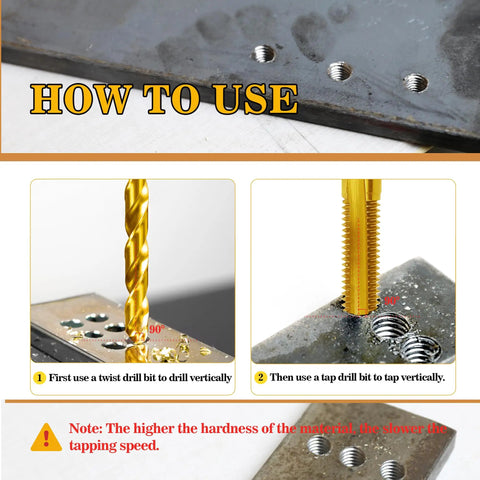 Image showing 12 Piece SAE Drill And Tap Kit With Tap Wrench For Metalworking Pro Grade And Heavy Duty Beast Of A Kit Includes Drills