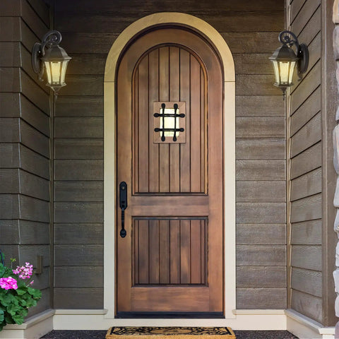 18 Inch High Outdoor Porch Wall Lantern With Dusk To Dawn Photocell Sensor Exterior Black Wall Mount Light For Front Door And House Entrance