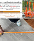 Heavy Duty Nylon Lifting Net For Trucks And Trailers 11.4 Feet Long With 2000 Kg Load Capacity shown with measuring tape