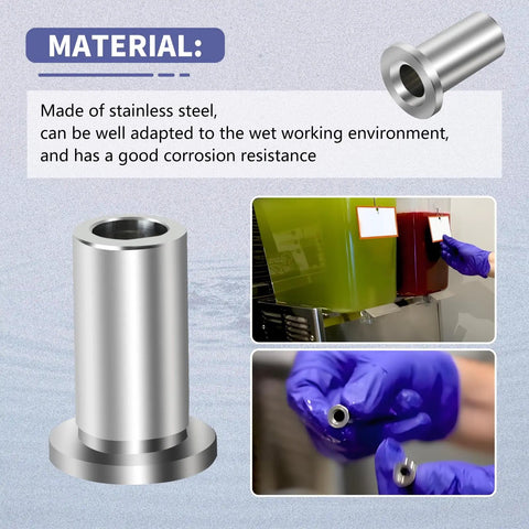 Hella Tough Zero Hassle Six Pack Stainless Steel Bearing Sleeves, shown in detail, ideal for beverage dispenser upgrades.
