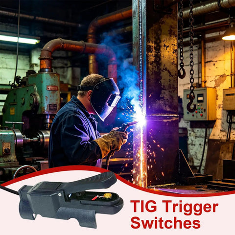 Welder using a Welding Touch Button For Stable Grip Spot Welder Trigger Switch With Precise Amperage Control in an industrial setting.