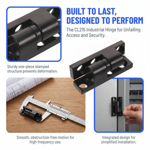 Detachable Door Hinges With Integrated Lock Mechanism For Heavy Duty Cabinets And Garage Doors In Black Zinc Alloy Barrel Style