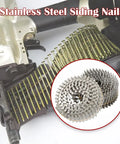 Stainless Steel Ring Shank Siding Nails 1.75 Inch By 0.090 Inch Diameter, 304 Grade Weatherproof Wire Coil For Wood Siding And Fencing
