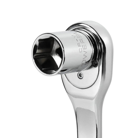 Close-up of socket from 11 Piece Metric Shallow Socket Set With 1/4 Inch Drive, 6 Point Sockets, Z Drive Broaching For Maximum Torque.