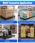 Heavy Duty Plastic Pallet Set 23.6x15.8x3.9 Inch Stackable Interlocking Storage Platform in warehouse and garage use