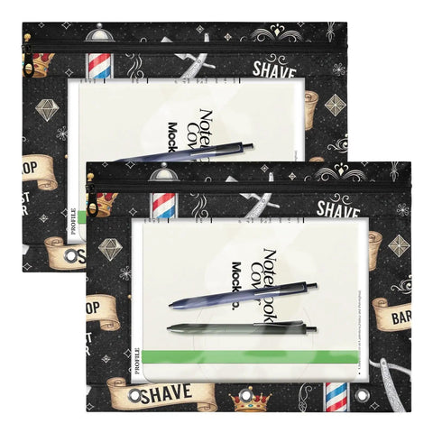 Slim Barber Kit Case With Zipper For Tools Pens Badge Reel Notepad Lip Balm And More Water Repellent Polyester