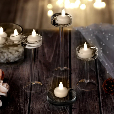 12 Pack Waterproof Floating Tea Light Candles Battery Operated Flameless Submersible Led Lights For Centerpieces Warm White Glow