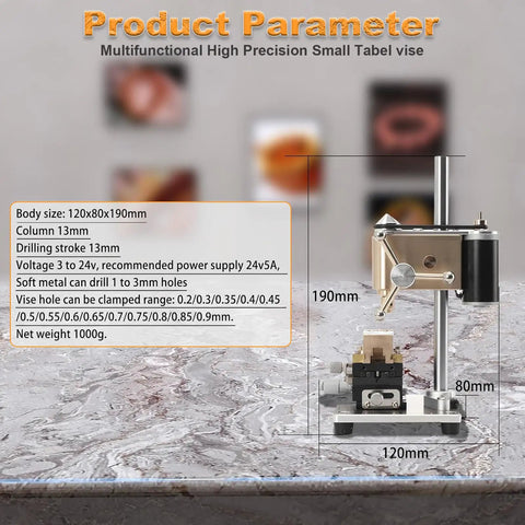 Mini Bench Drill Press With Variable Speed Control Perfect For Watch Repair Jewelry Making And Fine Crafts Tool features compact design and precise vise.