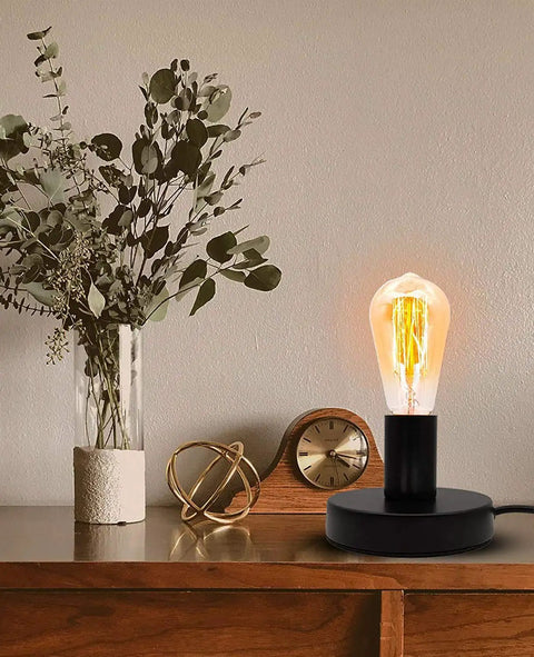 Industrial Desk Lamp Base With Ceramic Holder E26 E27 Compact Old School Vintage Edison Style Small Desk Light beside decor