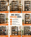 4 Tier Bolt Free Kitchen Storage Shelves With Adjustable Detachable Metal Tiers in various home settings